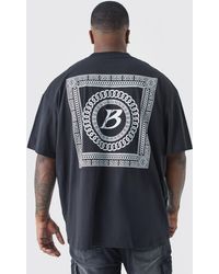 BoohooMAN - Plus Oversized M Chain Link Back Print T-shirt - Lyst