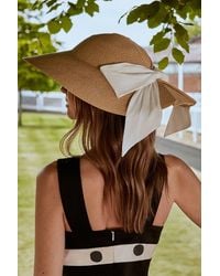 Coast - Lisa Tan Round Straw Boater Hat With Bow Detail - Lyst