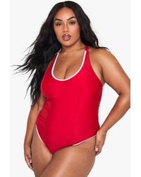 Boohoo - Plus Contrast Binding Bathing Suit - Lyst