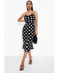 satin floral cowl flute hem slip dress