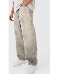 BoohooMAN - Baggy Rigid Tinted Washed Denim Jeans - Lyst