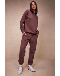 Boohoo Recycled Oversized Joggers - Brown