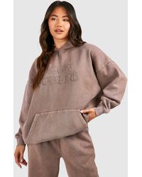 Boohoo - Dsgn Studio Self Fabric Applique Washed Oversized Hoodie - Lyst