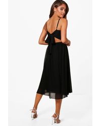 chiffon midi skater dress