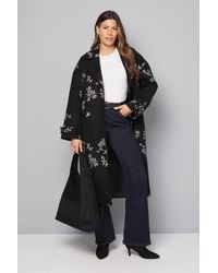Wallis - Floral Three Button Collared Coat - Lyst