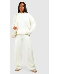 Boohoo - Dsgn Oversized Hoody And Wide Leg Trouser Set - Lyst