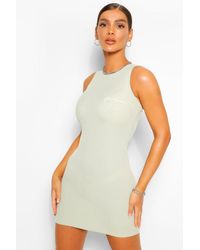 boutique lace racer neck bodycon dress