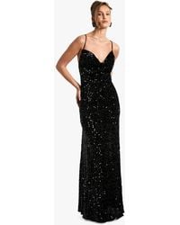 Boohoo - Velvet Sequin Cowl Neck Slip Maxi Dress - Lyst