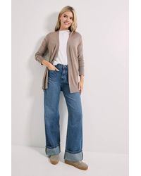 Dorothy Perkins - Stone Longline Button Cuff Cardigan - Lyst