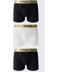 BoohooMAN - 3 Pack Man Roman Gold Waistband Boxers In Multi - Lyst