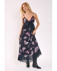Nasty Gal - Floral Chiffon Lace Ruffle Maxi Dress - Lyst