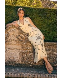 Oasis - Hand Embellished V Neck Floral Slip Dress - Lyst