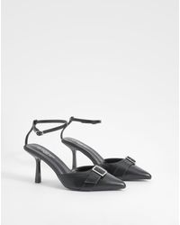 Boohoo - Wide Fit Buckle Detail Court Shoes - Lyst