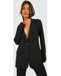 Boohoo - Single Breasted Relaxed Fit Tailored Blazer - Lyst