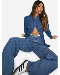 Boohoo - Vaqueros Básicos De Pernera Ancha Y Tiro Alto - Lyst