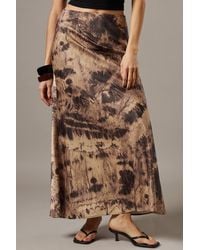 Warehouse - Print Satin Bias Midi Skirt - Lyst