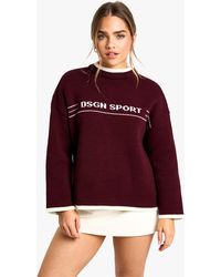 DSGN Studio - Petite Dsgn Sport Contrast Trim Oversized Knitted Jumper - Lyst