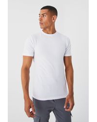 Boohoo - Muscle Fit Ribbed T-shirt - Lyst