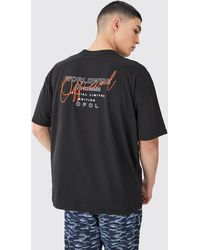 BoohooMAN - Oversized Heavyweight Worldwide Embroidered T-shirt - Lyst