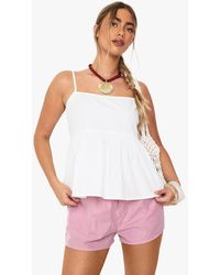 Boohoo - Cotton Poplin Peplum Cami - Lyst