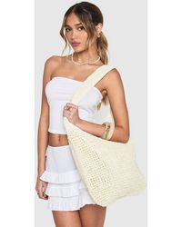 Boohoo - Slouchy Raffia Beach Bag - Lyst