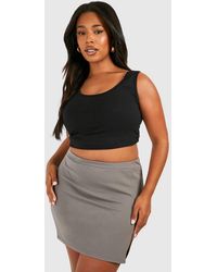 Boohoo - Plus Side Split Mini Skirt - Lyst