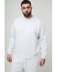 BoohooMAN - Plus Basic Crew Neck Regular Fit Sweatshirt - Lyst