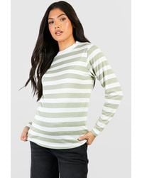 Boohoo - Maternity Crew Neck Striped Long Sleeve T-shirt - Lyst