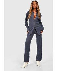 Boohoo - Knitted Shirt & Wide Leg Trouser Co-ord - Lyst