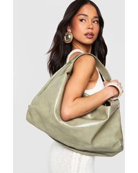 Boohoo - Textured Patent Slouchy Shoulder Bag - Lyst