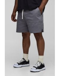 BoohooMAN - Plus Elasticated Waist Baggy Fit Split Hem Shorts - Lyst