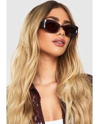 Boohoo - Gafas De Sol Rectangulares Con Montura Negra - Lyst