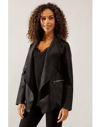 Wallis - Faux Leather Waterfall Jacket - Lyst