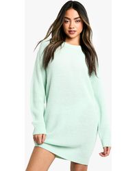 Boohoo - Basic Crew Neck Sweater Dress - Lyst