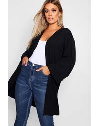 Size 24 BNWT Boohoo Plus Crepe Kimono Sleeve Duster Jacket in Black