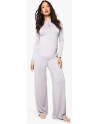 Boohoo - Maternity Button Down Nursing Lounge Set - Lyst