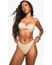 Boohoo - Glitter Underwired Bikini Top & Tie Side Bottoms Set - Lyst