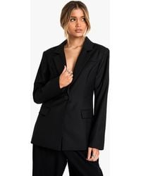 Boohoo - Americana Entallada De Tela Ceñida - Lyst