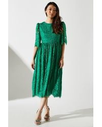 Coast - Lace Short Sleeve Midi Dress - Lyst