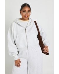 Boohoo - Plus Core Basic Boxy Balloon Sleeve Oversized Zip Through Hoodie - Lyst