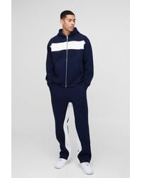 BoohooMAN - Oversized Man Colour Block Zip Hooded Tracksuit - Lyst