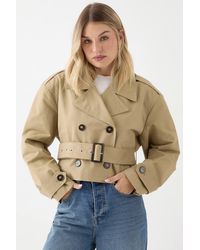 MissPap - Tailored Cropped Trench Coat - Lyst