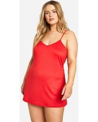 Boohoo - Plus Basic Supersoft Low Back Beach Dress - Lyst