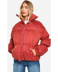 Boohoo - Peached Padded Puffer Jacket - Lyst
