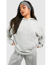 Boohoo - Sudadera Petite De Punto Con Capucha - Lyst