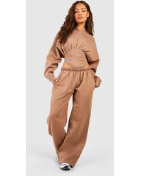 Boohoo - Corset Hoodie And Straight Leg Jogger Tracksuit - Lyst