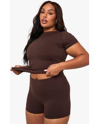 Boohoo - Plus Supersoft Peached Sculpt Top - Lyst