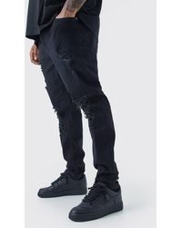 BoohooMAN - Plus Skinny Jeans With All Over Rips - Lyst