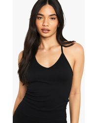 Boohoo - Seamless Rib Racer Back Vest Top - Lyst