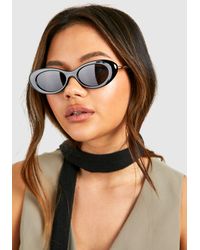Boohoo - Rounded Metal Trim Sunglasses - Lyst